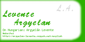 levente argyelan business card